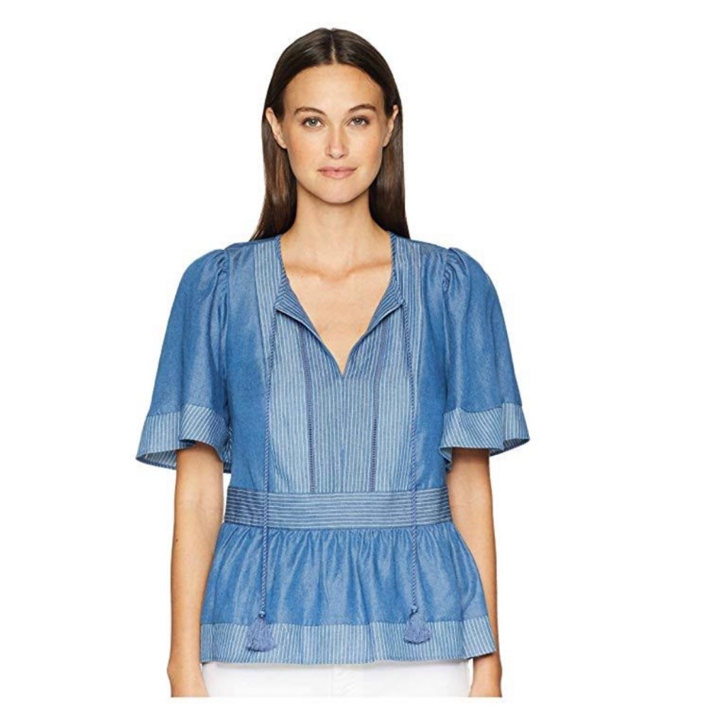 Kate Spade Indigo Railroad Chambray top
